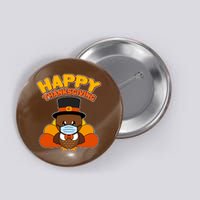 Cute Happy Thanksgiving Quarantine Turkey Mask Button