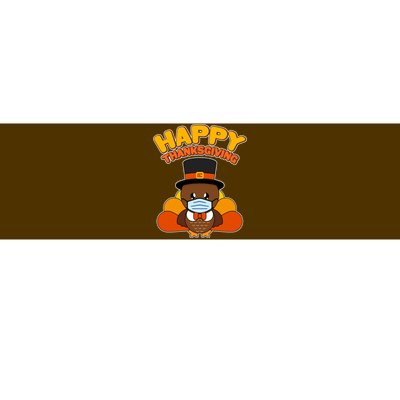 Cute Happy Thanksgiving Quarantine Turkey Mask Bumper Sticker