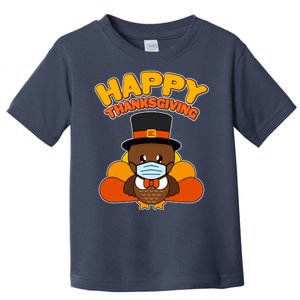 Cute Happy Thanksgiving Quarantine Turkey Mask Toddler T-Shirt