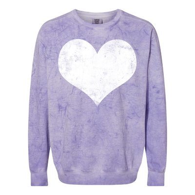 Cute Heart Valentines Day Vintage Distressed Colorblast Crewneck Sweatshirt