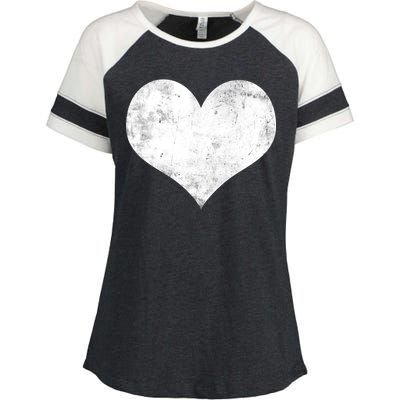 Cute Heart Valentines Day Vintage Distressed Enza Ladies Jersey Colorblock Tee