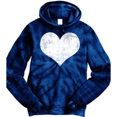 Cute Heart Valentines Day Vintage Distressed Tie Dye Hoodie