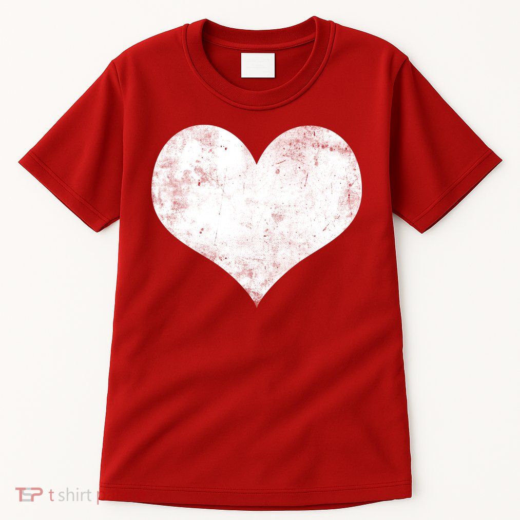 Cute Heart Valentines Day Vintage Distressed Tall T-Shirt