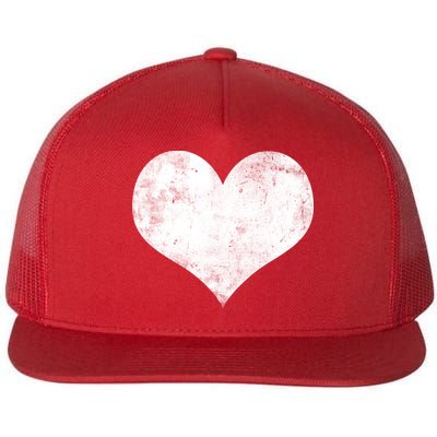 Cute Heart Valentines Day Vintage Distressed Flatbill Hat
