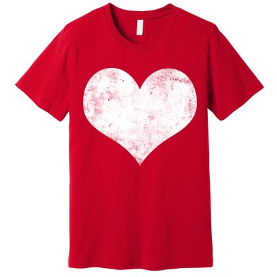 Cute Heart Valentines Day Vintage Distressed Premium T-Shirt
