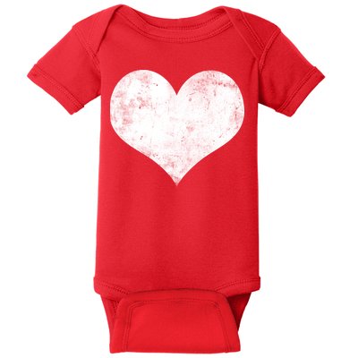 Cute Heart Valentines Day Vintage Distressed Baby Bodysuit