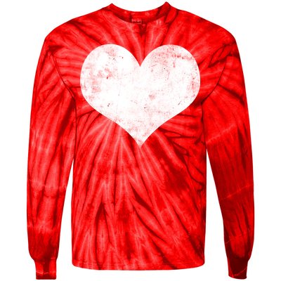 Cute Heart Valentines Day Vintage Distressed Tie-Dye Long Sleeve Shirt