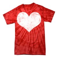 Cute Heart Valentines Day Vintage Distressed Tie-Dye T-Shirt