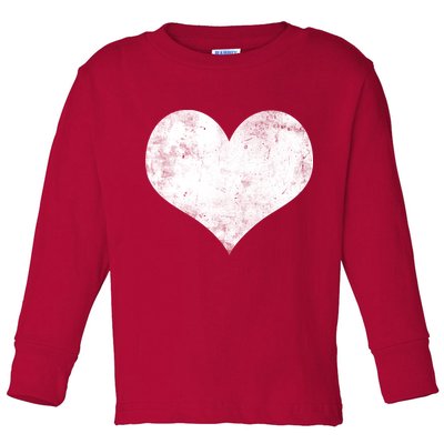 Cute Heart Valentines Day Vintage Distressed Toddler Long Sleeve Shirt