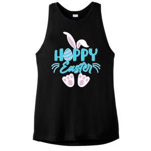 Cute Hoppy Happy Easter Bunny  Ladies PosiCharge Tri-Blend Wicking Tank