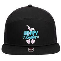 Cute Hoppy Happy Easter Bunny  7 Panel Mesh Trucker Snapback Hat