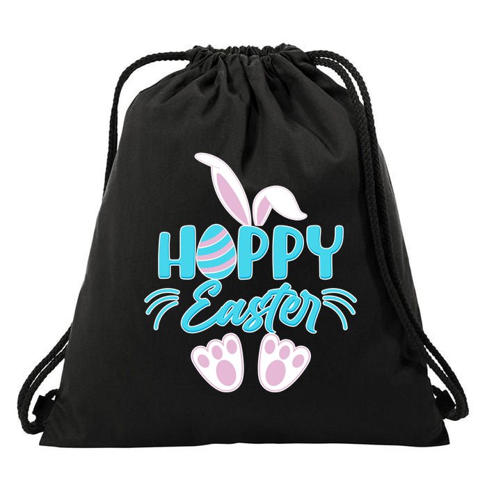 Cute Hoppy Happy Easter Bunny  Drawstring Bag