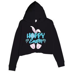 Cute Hoppy Happy Easter Bunny  Crop Fleece Hoodie