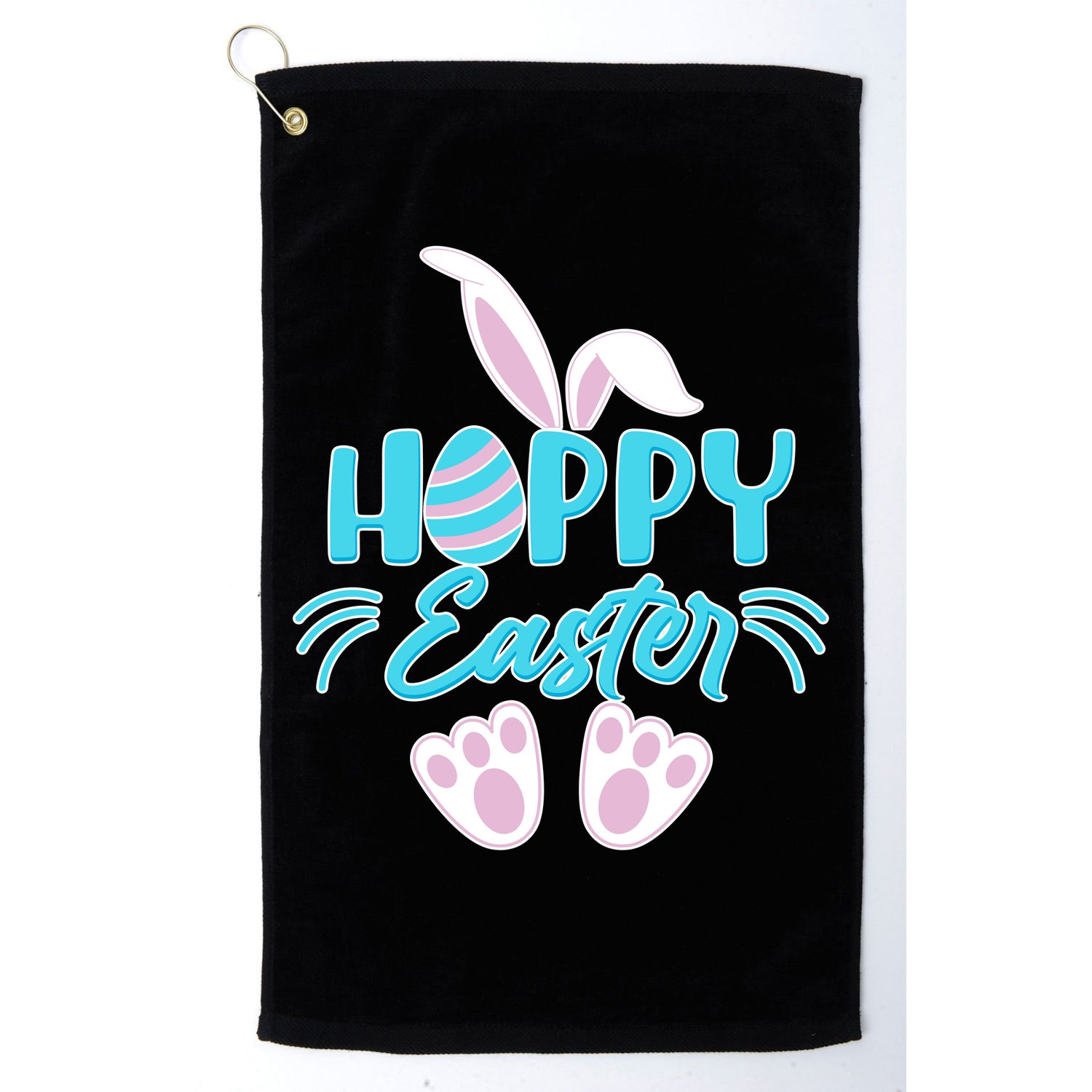 Cute Hoppy Happy Easter Bunny  Golf Towel