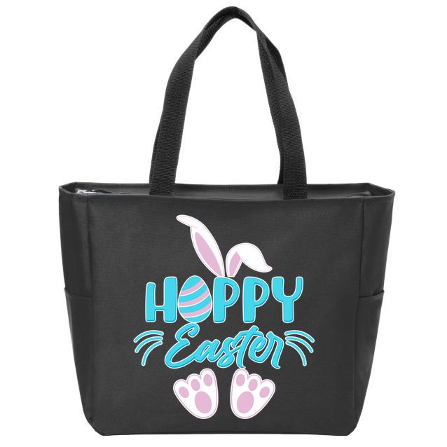 Cute Hoppy Happy Easter Bunny  Zip Tote Bag