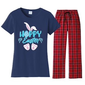 Cute Hoppy Happy Easter Bunny  Women's Flannel Pajama Set