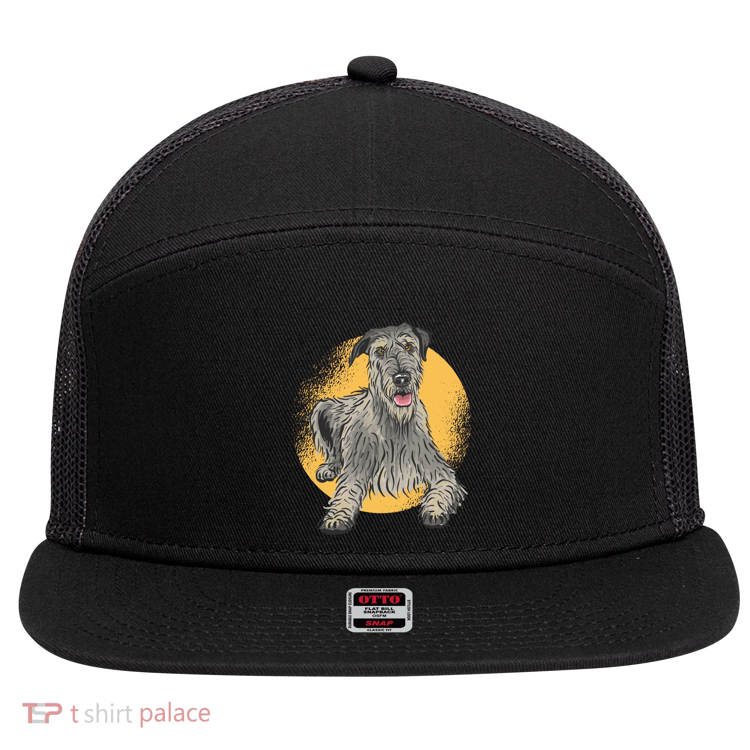Cute Hound Dog 7 Panel Mesh Trucker Snapback Hat