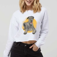Cute Hound Dog Cropped Pullover Crew