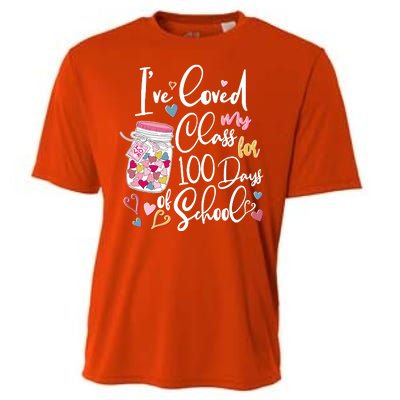 Cute I Loved My Class for 100 Days of School Valentine's Day Cooling Performance Crew T-Shirt