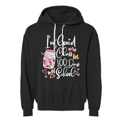 Cute I Loved My Class for 100 Days of School Valentine's Day Garment-Dyed Fleece Hoodie