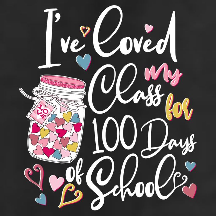 Cute I Loved My Class for 100 Days of School Valentine's Day Garment-Dyed Fleece Hoodie