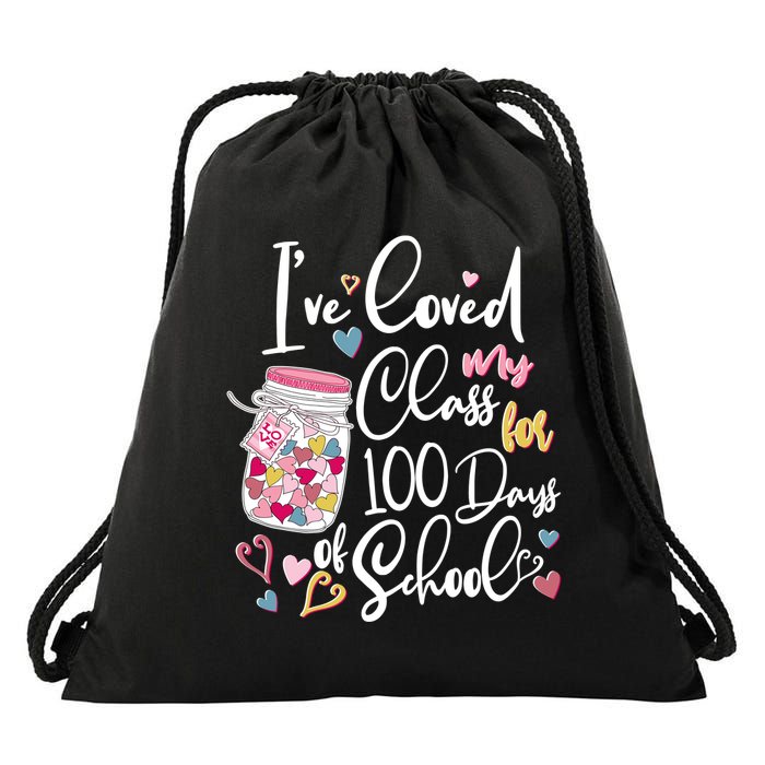 Cute I Loved My Class for 100 Days of School Valentine's Day Drawstring Bag