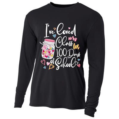 Cute I Loved My Class for 100 Days of School Valentine's Day Cooling Performance Long Sleeve Crew
