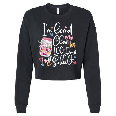 Cute I Loved My Class for 100 Days of School Valentine's Day Cropped Pullover Crew