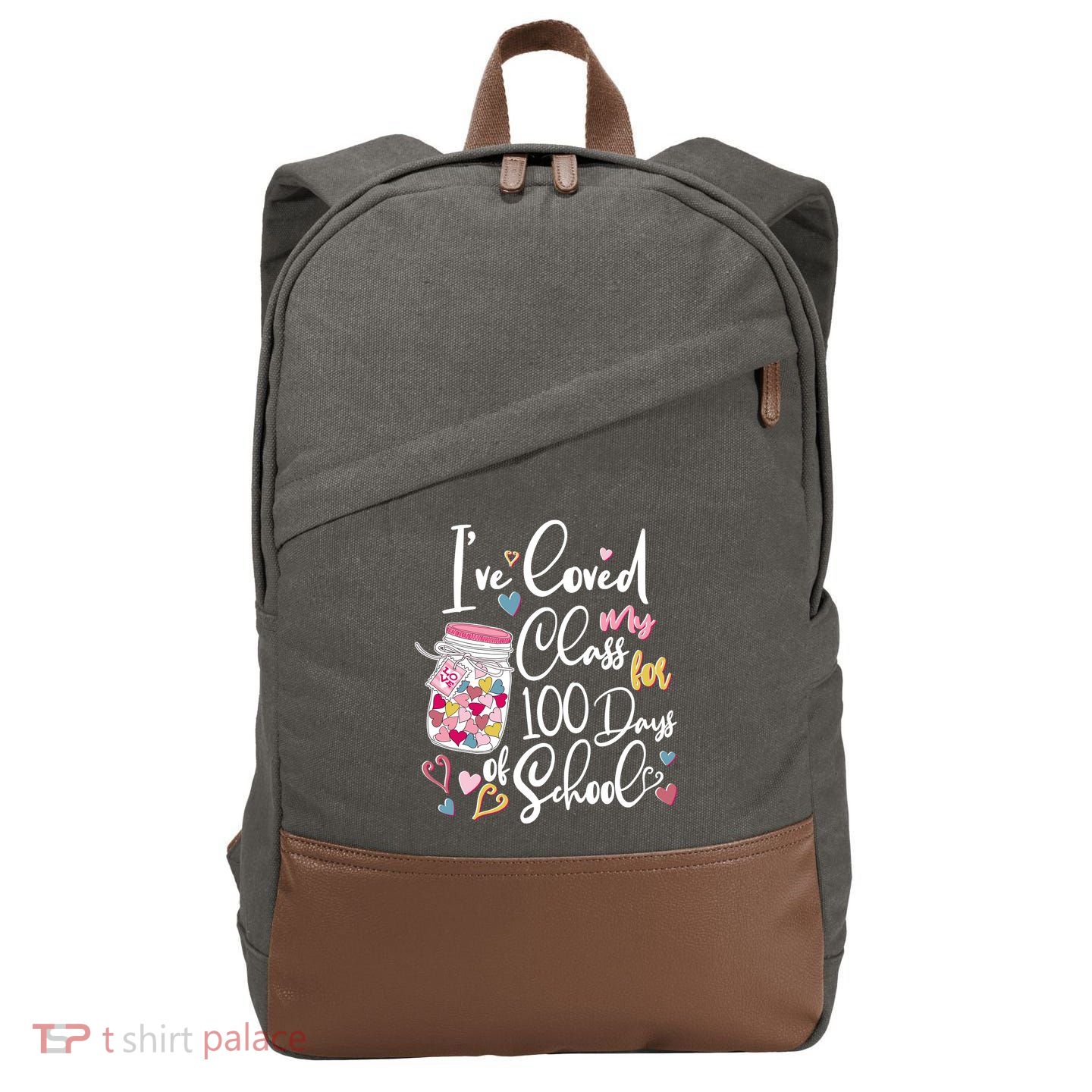 Cute I Loved My Class for 100 Days of School Valentine's Day Cotton Canvas Backpack