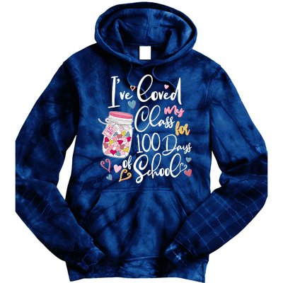 Cute I Loved My Class for 100 Days of School Valentine's Day Tie Dye Hoodie