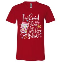 Cute I Loved My Class for 100 Days of School Valentine's Day V-Neck T-Shirt