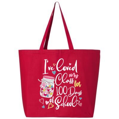 Cute I Loved My Class for 100 Days of School Valentine's Day 25L Jumbo Tote