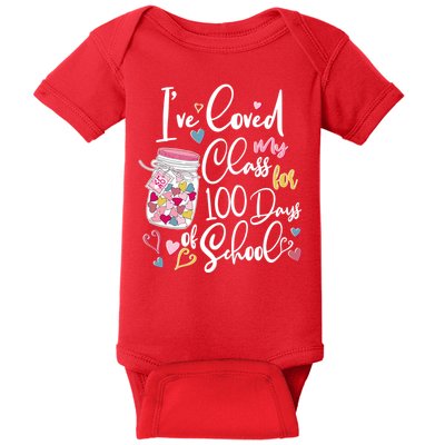 Cute I Loved My Class for 100 Days of School Valentine's Day Baby Bodysuit