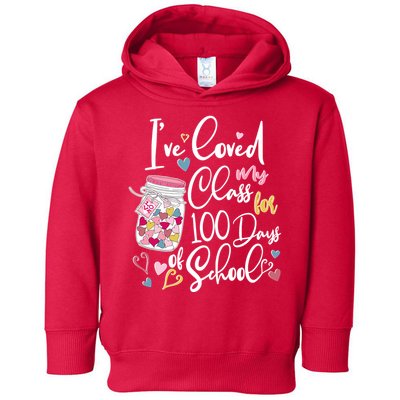 Cute I Loved My Class for 100 Days of School Valentine's Day Toddler Hoodie
