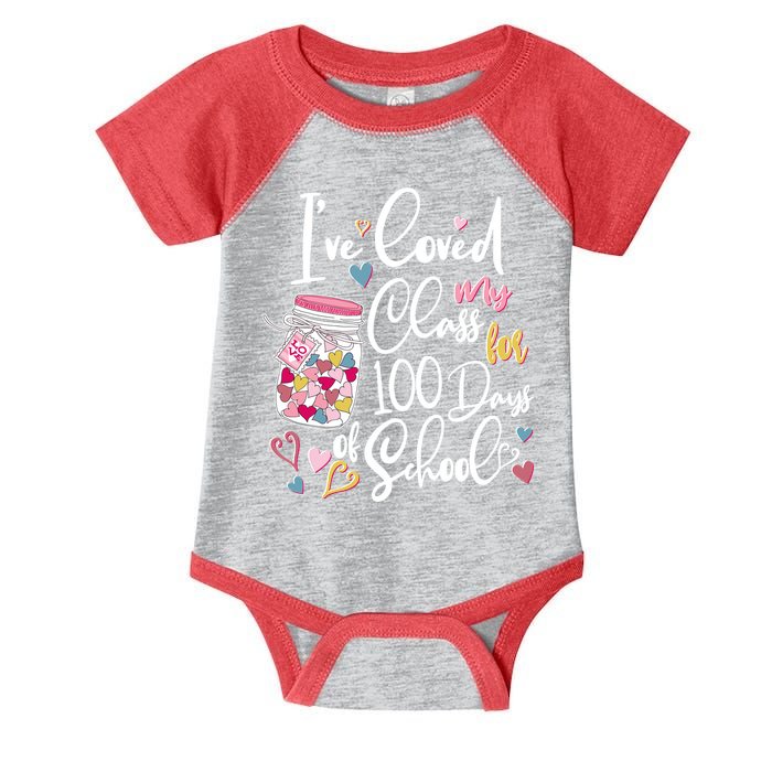 Cute I Loved My Class for 100 Days of School Valentine's Day Infant Baby Jersey Bodysuit
