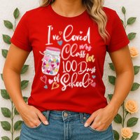 Cute I Loved My Class for 100 Days of School Valentine's Day Womens T-Shirt