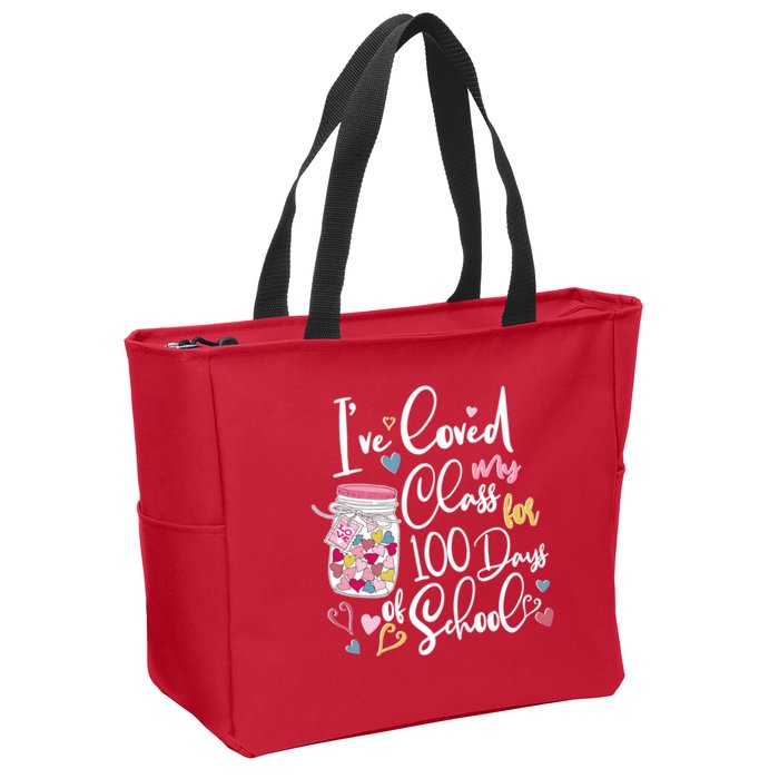Cute I Loved My Class for 100 Days of School Valentine's Day Zip Tote Bag