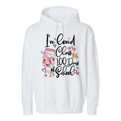 Cute I Loved My Class for 100 Days of School Valentine's Day Garment-Dyed Fleece Hoodie