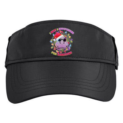 Cute I Want A Hippopotamus for Christmas Lights Adult Drive Performance Visor