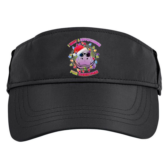 Cute I Want A Hippopotamus for Christmas Lights Adult Drive Performance Visor