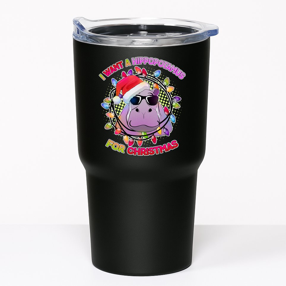 Cute I Want A Hippopotamus for Christmas Lights Tumbler