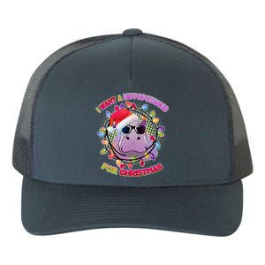 Cute I Want A Hippopotamus for Christmas Lights Yupoong Adult 5-Panel Trucker Hat