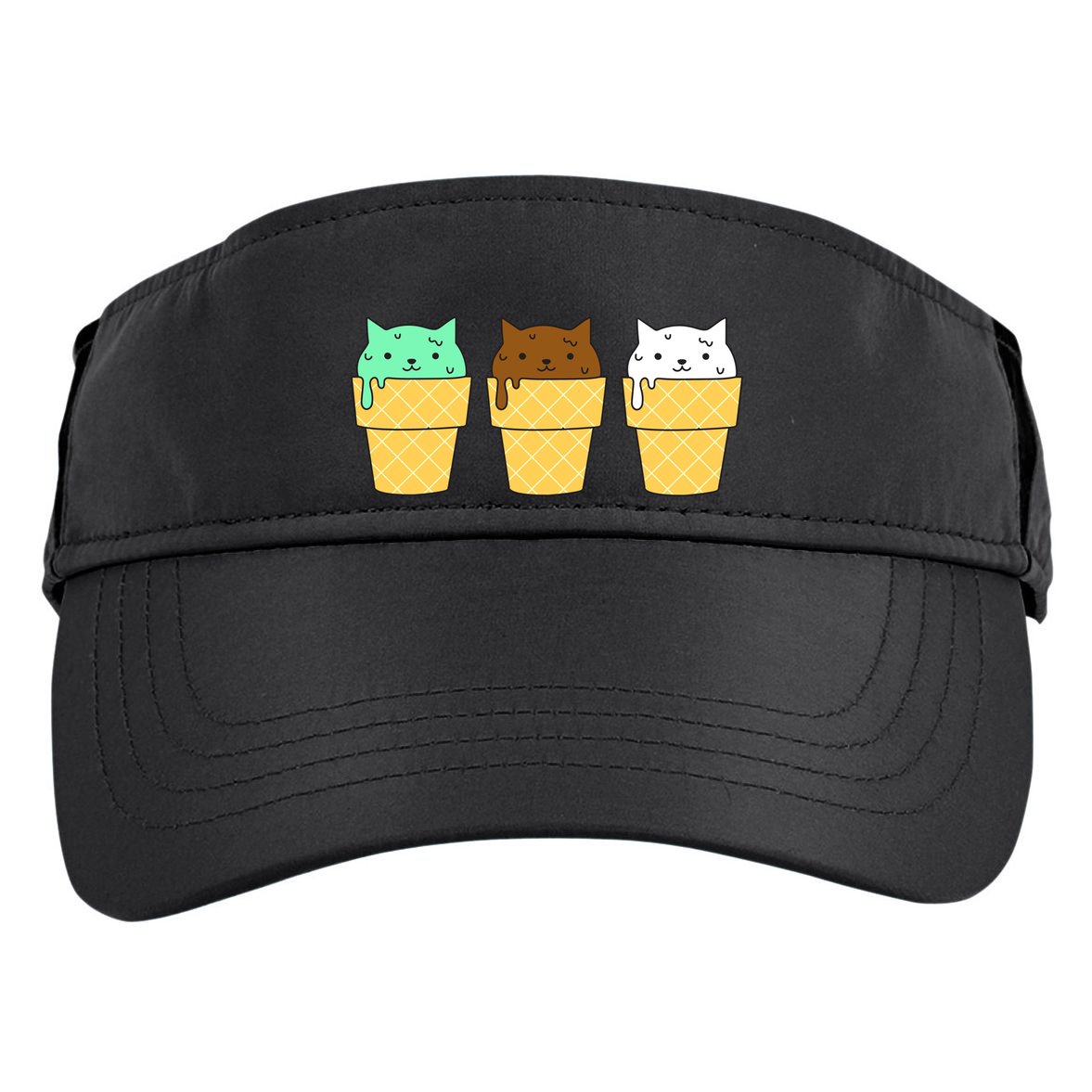 Cute Ice Cream Cat Flavors Adult Drive Performance Visor