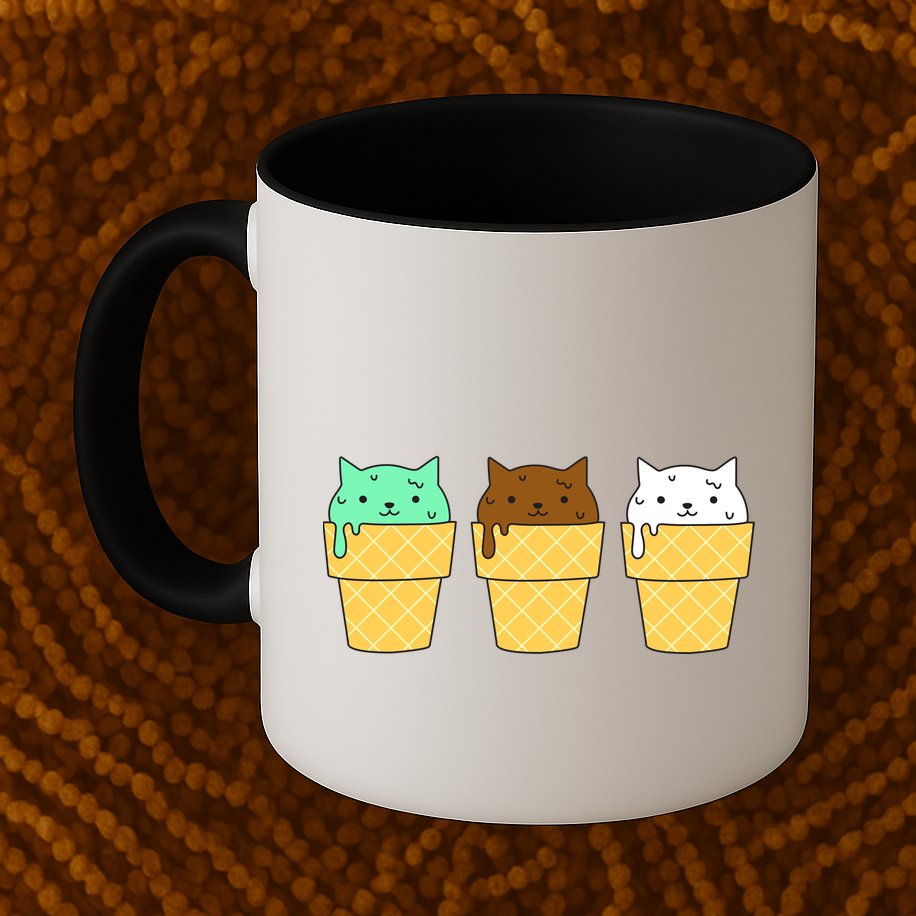 Cute Ice Cream Cat Flavors Mug