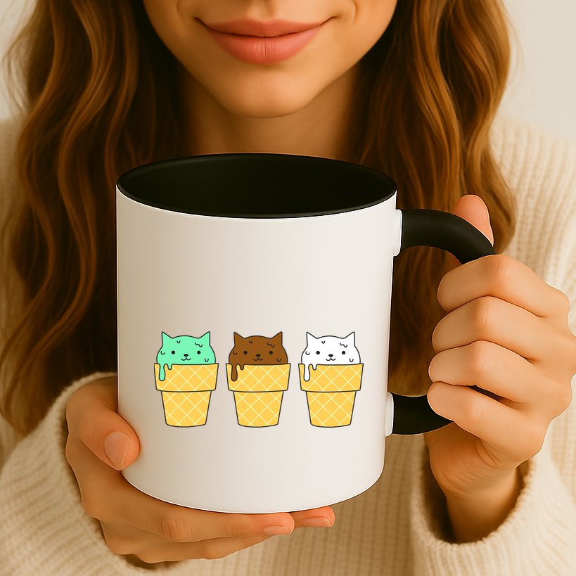 Cute Ice Cream Cat Flavors Mug