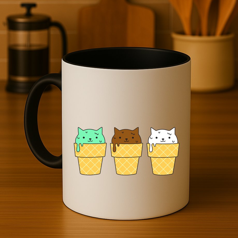 Cute Ice Cream Cat Flavors Mug