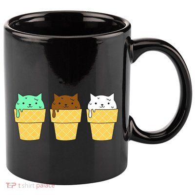 Cute Ice Cream Cat Flavors 11oz C Handle Ceramic Mug