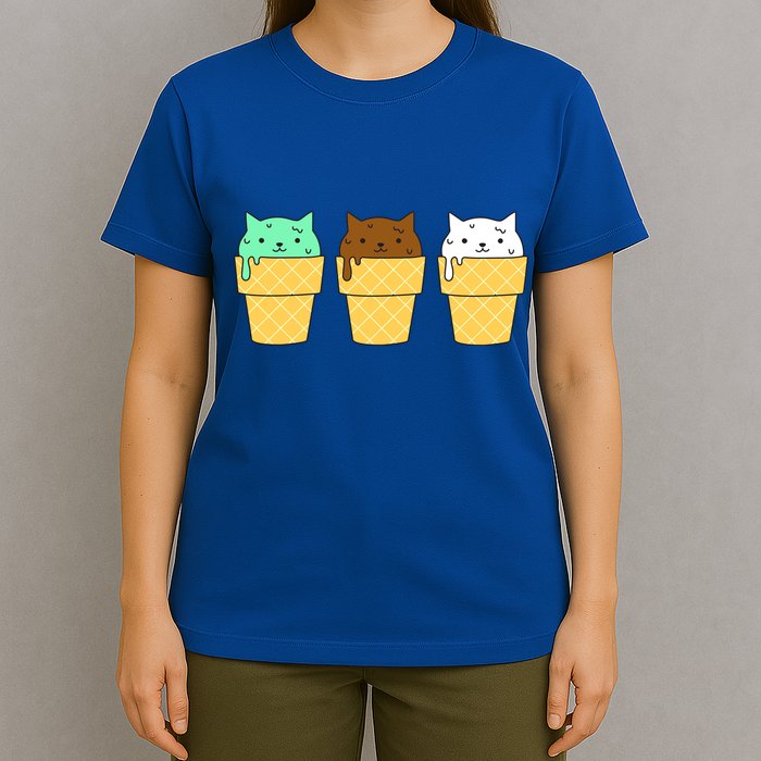 Cute Ice Cream Cat Flavors T-Shirt