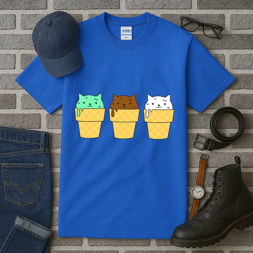 Cute Ice Cream Cat Flavors Tall T-Shirt