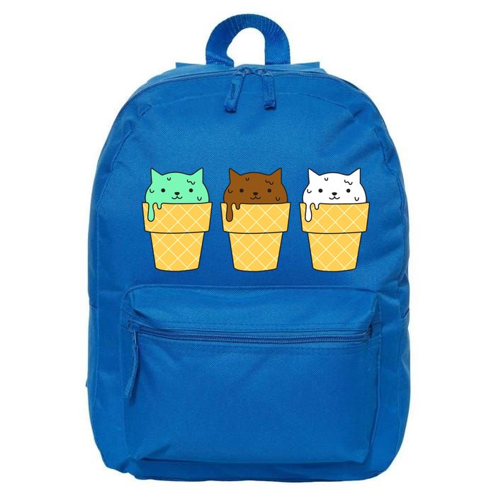 Cute Ice Cream Cat Flavors 16 in Basic Backpack
